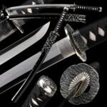 Clay Tempered Full Tang Shinken (真剣) | Japanese Wakizashi: T-10 Steel Maru Blade Tsunami kashirae (津波拵)